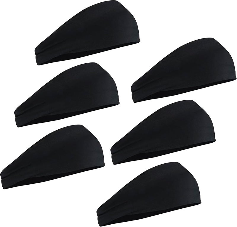 DeallDirect Sport Headbands for Men 6 Pack, Summer-Exclusive Lightweight Elastic Soft Fabric Non-Slip Men Hair Bands Hair Warp Running Cycling Sports Tennis Basketball Daily Workout - Image 1